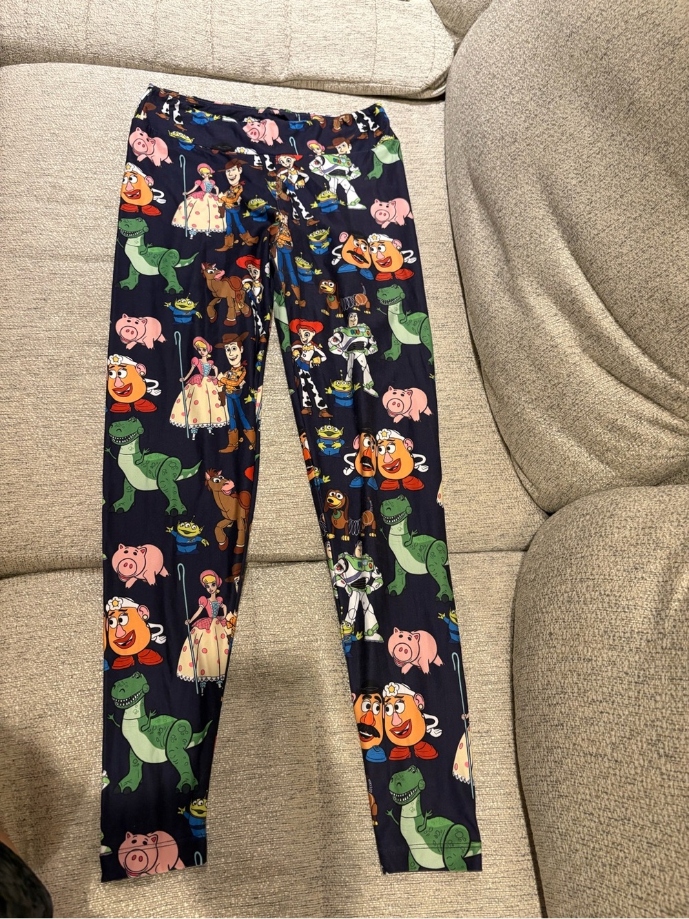 Disney Navy Leggings with Colorful Toy Story Characters